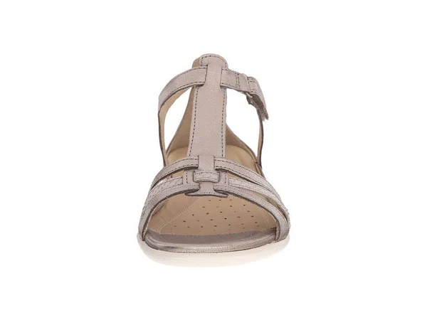 Ecco Flash T-Strap Sandal Size 5-5.5 Warm Grey Metallic