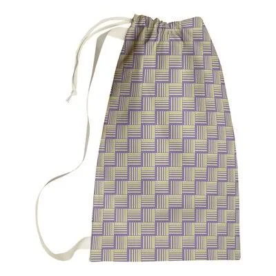 Jaya Classic Basketweave Stripes Laundry Bag Brayden Studio Color: Purple/Yellow - Size: 29x22 H x 18x22 W x 1.5x22 D