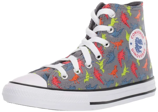 Converse Chuck Taylor All Star Dinoverse High Top (Grey Size 4) Little Kids Canvas Shoes