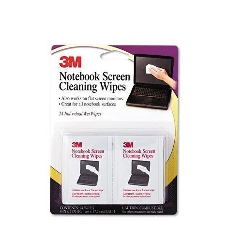 3M Notebook Screen Cleaning Wipes - 3.9 x 6.9 Inches (cl630), 4-Pack