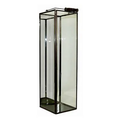Square Glass/Metal Lantern Bloomsbury Market Color: Copper - Size: 16x22 H x 5.5x22 W x 5.5x22 D