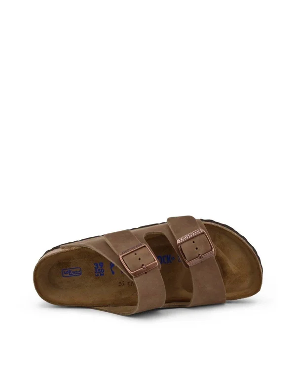 Birkenstock Arizona Oiled Leather Tobacco Brown Two-Strap Sandals - Men's Size 10