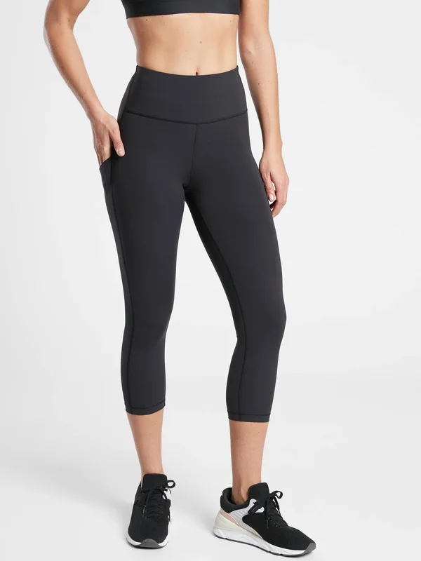 Athleta Women's Ultimate Stash Pocket Capri Black Tall Size Xs
