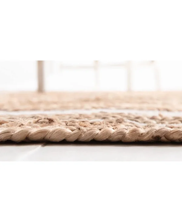 Unique Loom Gujarat Braided Jute Rug, Natural/Ivory (2& 0 x 3& 0)