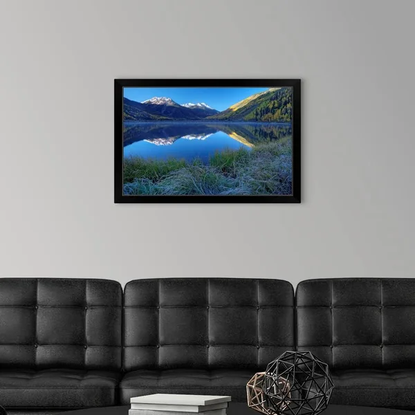 USA - Colorado, San Juan Mountains, Frosty Morning at Crystal Lake, Black Framed Wall Art, 30x20, Great Big Canvas