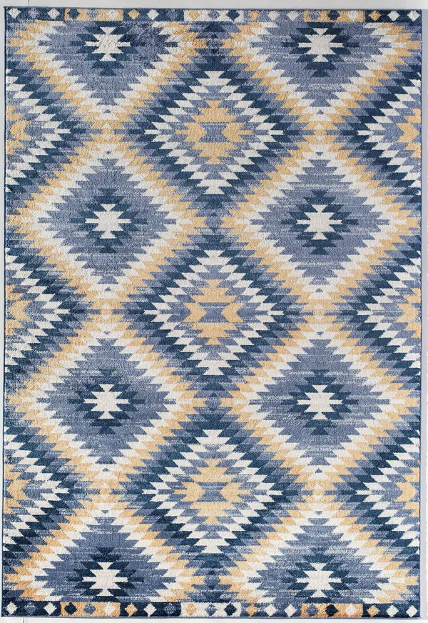 CosmoLiving by Cosmopolitan Bodrum Kilim Denim 8 ft. x 10 ft. Area Rug, Blue