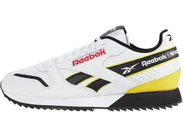 Reebok Mens Classic Leather Ripple - Shoes White/Primal Red/Gold Yellow Size 12.0