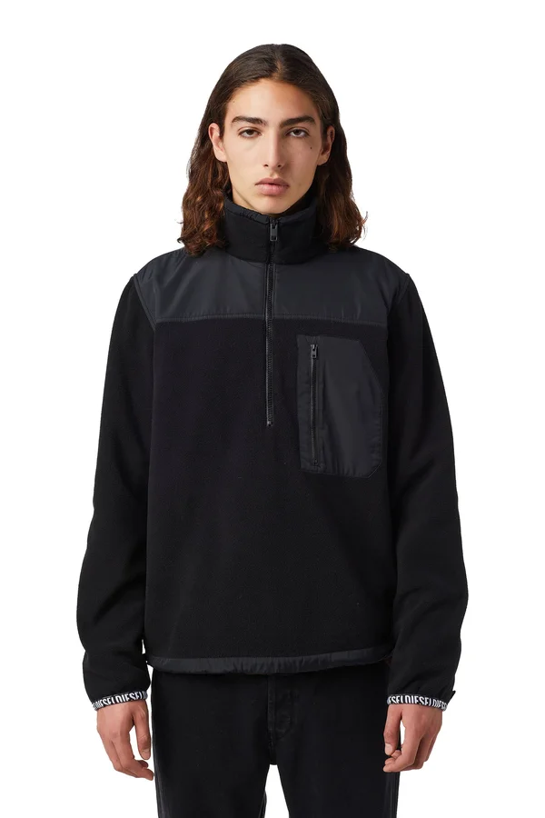 Diesel Man Sweatshirt Black Size XXL Cotton, Elastane