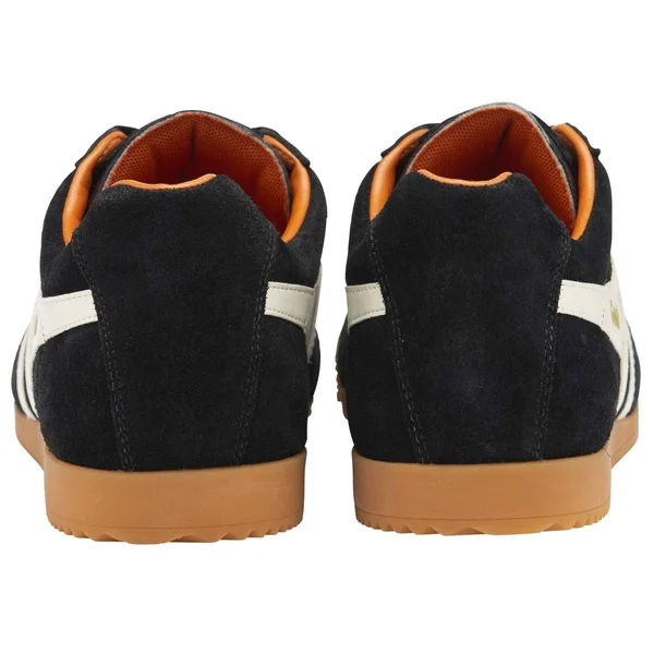 Gola Harrier Black Off White Orange Mens Suede Trainers - 8 UK