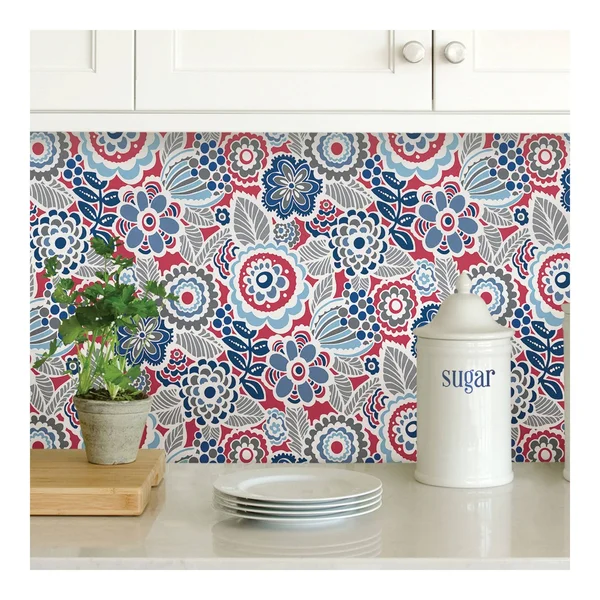 Nuwallpaper Dream on Red Peel & Stick Wallpaper