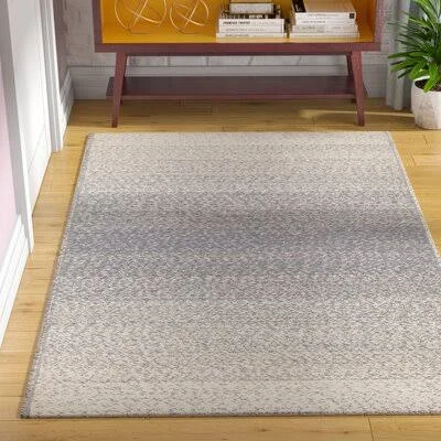 Danyel Handwoven Medium Gray/Cream Area Rug Ebern Designs Rug Size: Rectangle 5& x 7&6x22
