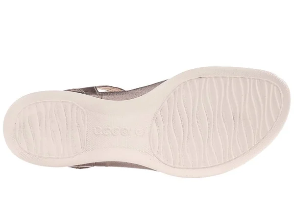 Ecco Flash T-Strap Sandal Size 5-5.5 Warm Grey Metallic