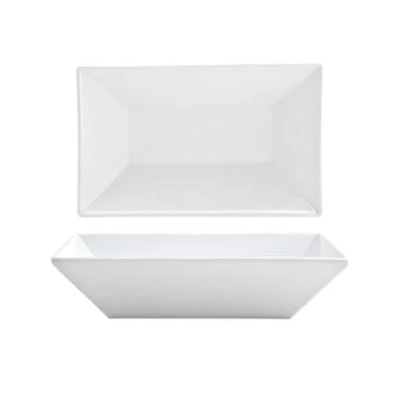 Front of The House DBO120WHP23 Kyoto 20 oz. Bright White Rectangular Porcelain Bowl - 12/Case