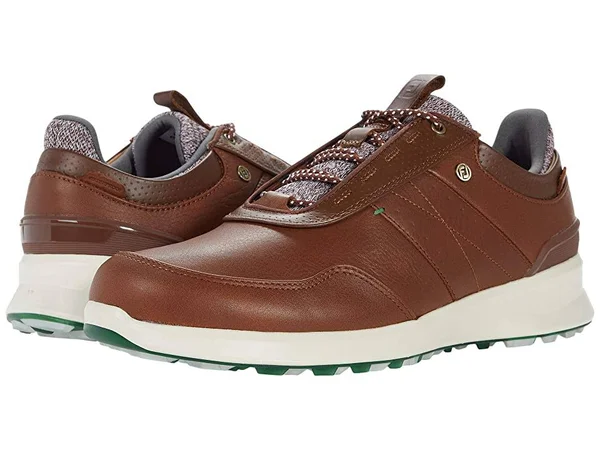 FootJoy Men's Stratos Golf Shoes 50065 - Cognac/Green - 8.5 - Medium
