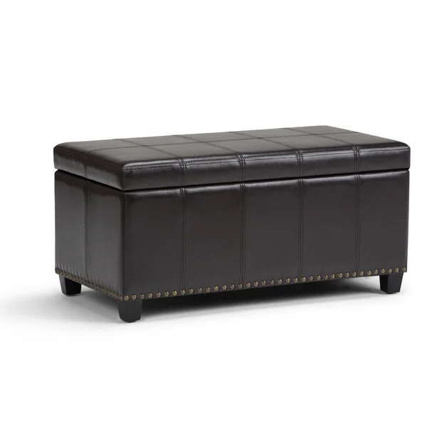 Simpli Home Amelia Storage Ottoman Bench - Tanners Brown