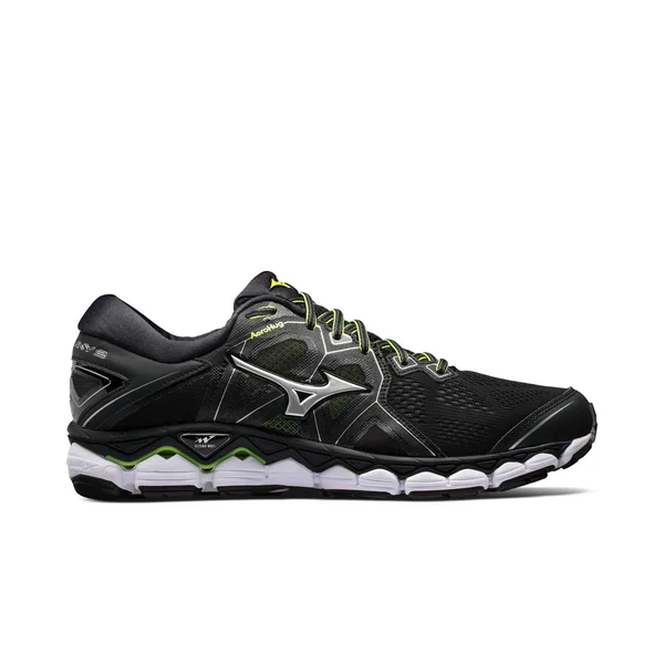 Mizuno Wave Sky 2 Men's Running Shoes, Black/Yellow, Size: 7.5