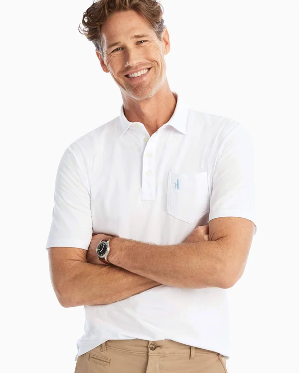 Johnnie-O The Original 4-Button Polo Shirt - Slim Fit in White Size: Large