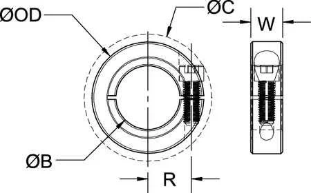 Ruland Manufacturing CL-40-A Shaft Collar, clamp, 1Pc, 2-1/2 In, alum