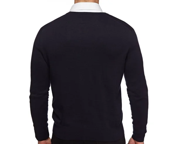 Polo Ralph Lauren Mens Pima Cotton V-Neck Sweater (Large - Navy Blue)