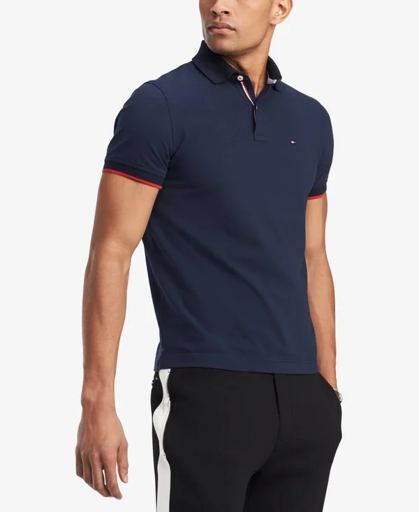 Tommy Hilfiger Men's Custom-Fit Sanders Polo - Sky Captain