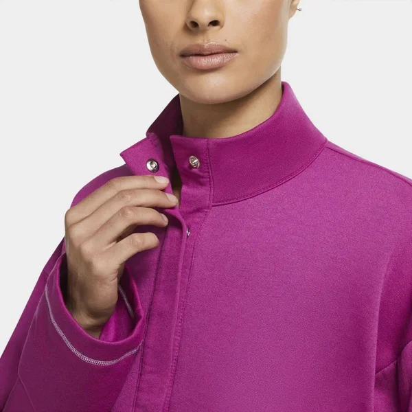 Nike Women's Sportswear Swoosh Quarter-Snap Top CU6637 - Medium, Pink