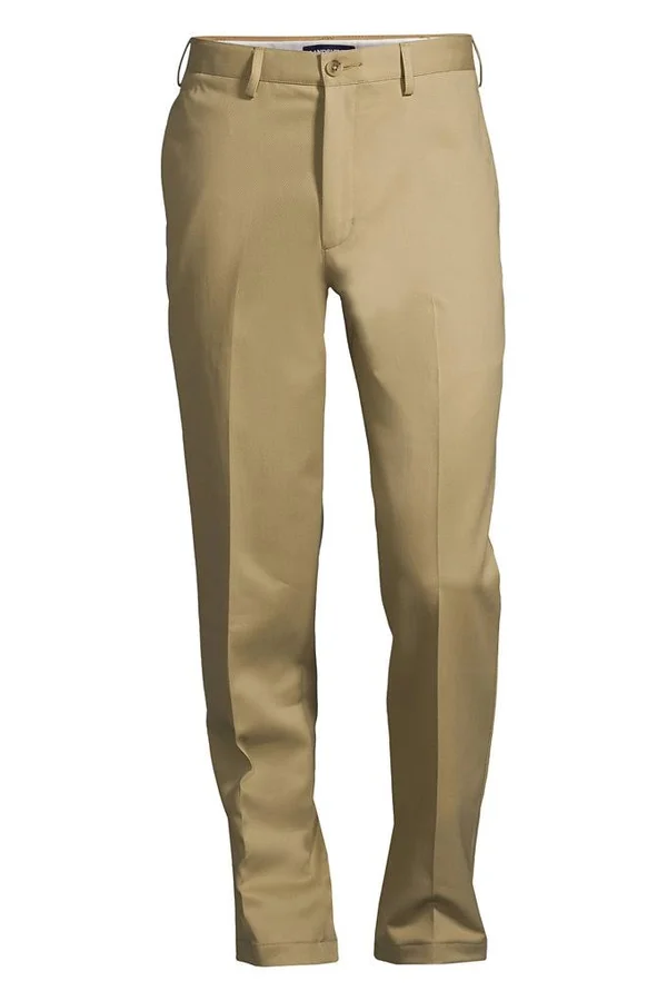 Men's Big and Tall Traditional Fit No Iron Chino Pants - Lands& End - Tan - 54