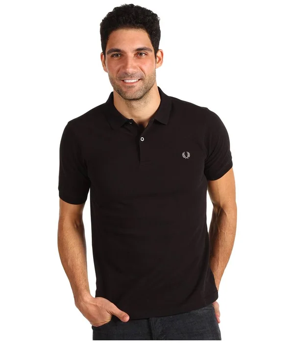 Fred Perry Plain Polo T Shirt Black