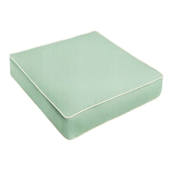 Humble and Haute Sunbrella Canvas Spa, Canvas Natural Corded Indoor/ Outdoor Chair CUSHION, Size: 23 in W x 25 in D, Green