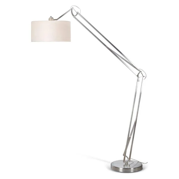Artiva USA Architech Modern Adjustable Brushed Steel Arch Floor Lamp