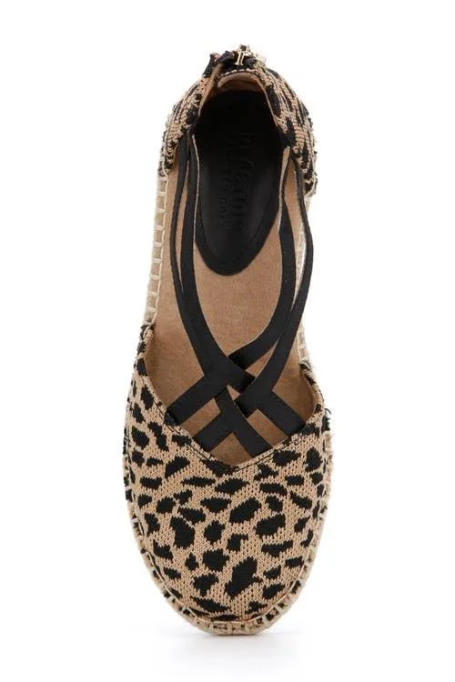 Kenneth Cole Reaction Women's Clo Elastic Espadrille Wedge Sandals - Natural - Black
