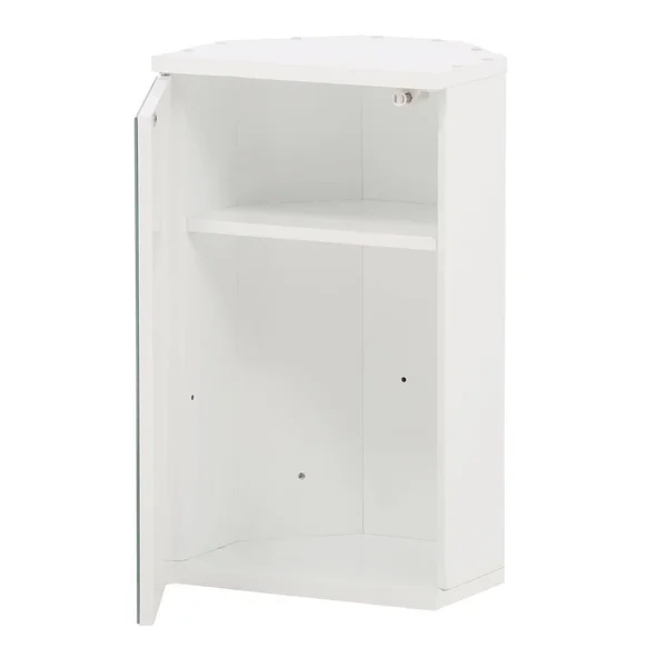 Croydex Simplicity Framed Surface-Mount Corner Bathroom Medicine Cabinet - White