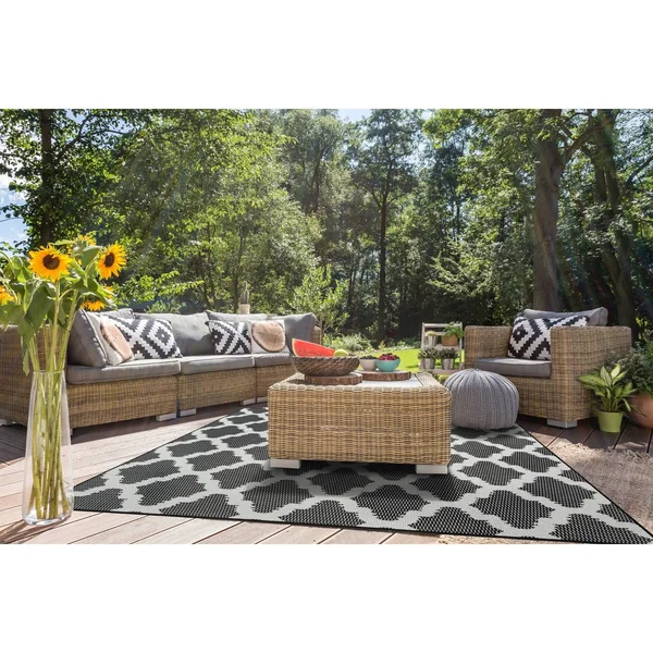 St Croix Trading Company Milana Home Black 8 ft. x 10 ft. Indoor - Outdoor Area Rug