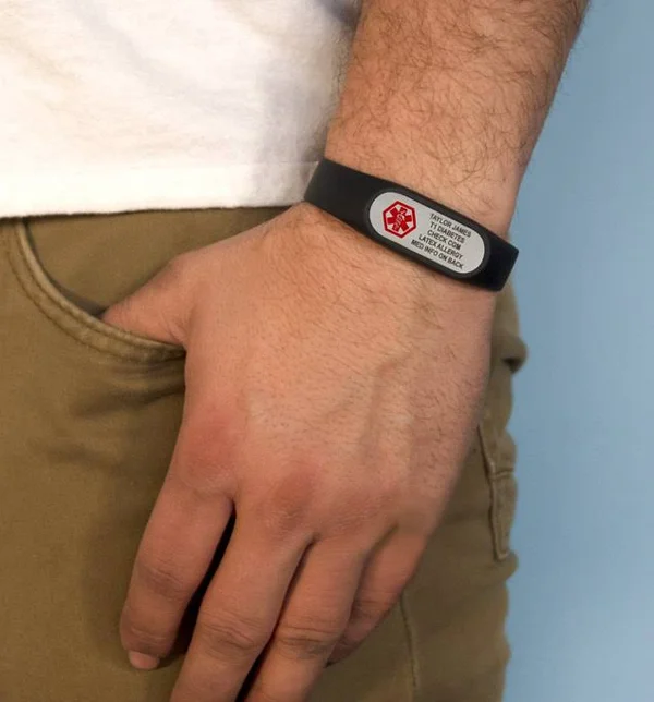 Sportfit Tech Med ID Band in Black - Lauren's Hope