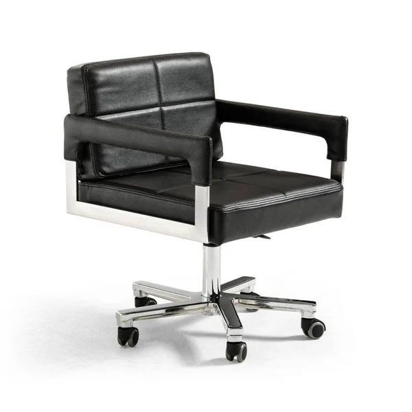 29x22 Black Bonded Leather and Steel Office Chair