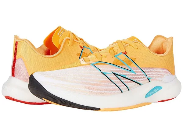 New Balance Men's FuelCell Rebel V2 White with Habanero, 16, D