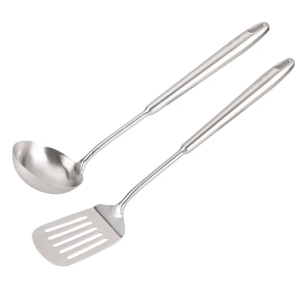 Stainless Steel Cooking Utensil Set Heat Resistant Non-Stick Seamless - Silver - 14x22 x 3.5x22(L*W); 15.6x22 x 3.1x22(L*W)