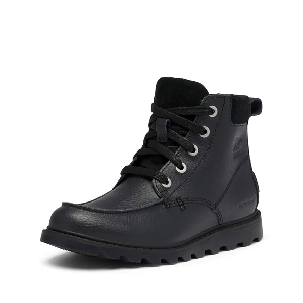 Boy's Sorel Madson Waterproof Moc Toe Boot - Size 1 M - Black