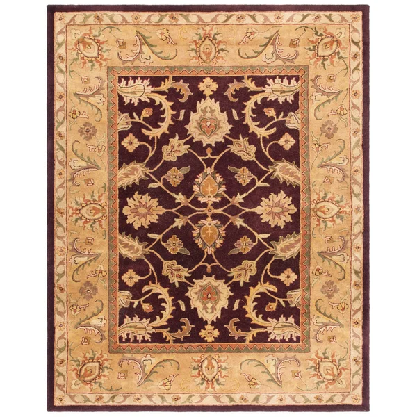 Safavieh Classic CL244B 7&6x22 x 9&6x22 Oval Dark Plum, Gold Area Rug