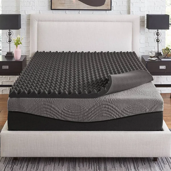 Slumber Solutions Active 3-Inch Big Bump Charcoal Memory Foam Topper - Size: Full
