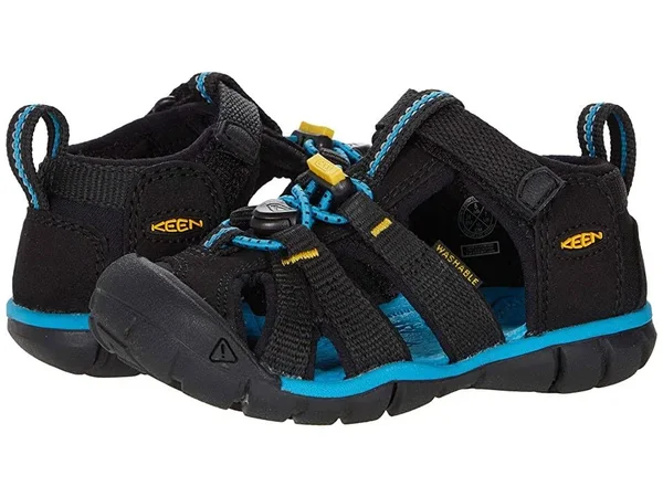 Keen Kids& Seacamp II CNX Sandal - 12 - Black - Keen Yellow