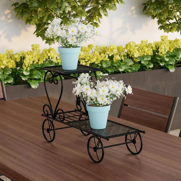 Nature Spring 171581Hho 2-Tiered Plant Stand, Indoor/Outdoor Decorativ