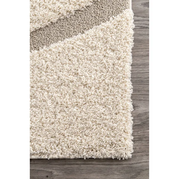 nuLOOM Luxuries Posh Shag Rug - 5& x 8& Oval - Cream