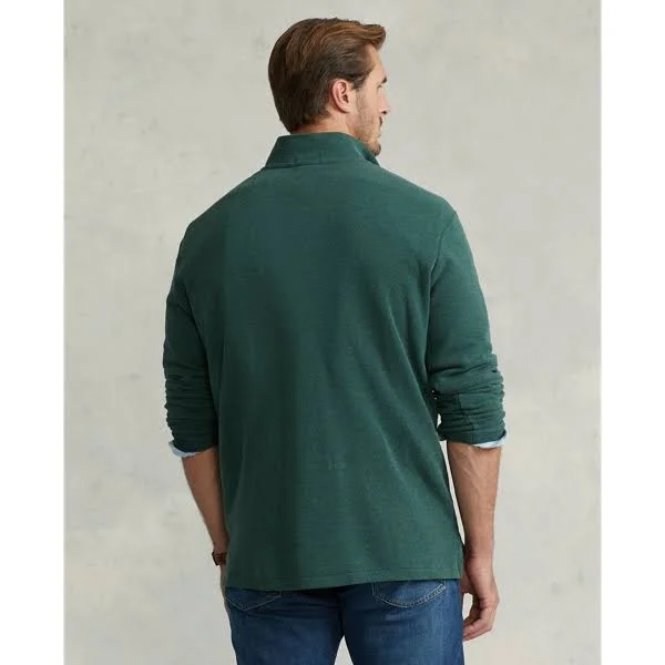 Ralph Lauren Men's Estate-Rib Quarter-Zip Pullover - Size 1x Big in Scotch Pine Heather