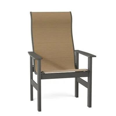 Leeward Patio Dining Armchair Telescope Casual Frame Color: Textured Graphite, Seat Color: Bailey