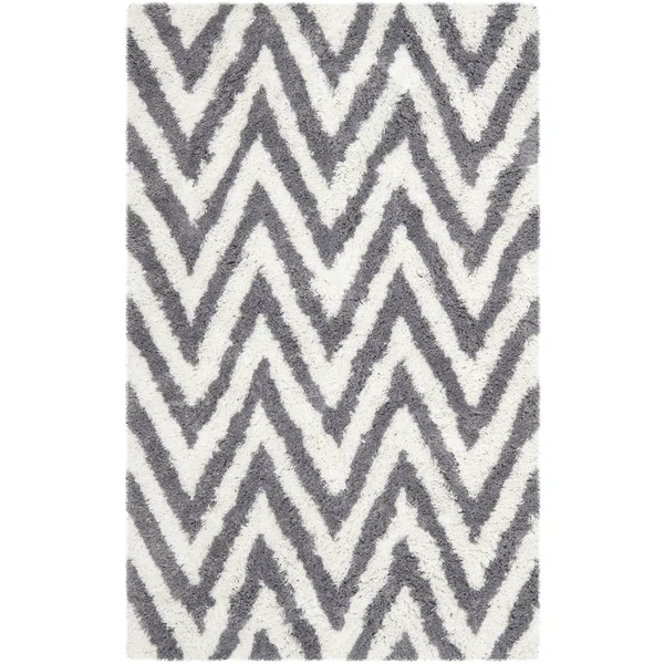 Safavieh 2&-6x22 x 4& Shag Chevron Shag Ivory, Grey Rug
