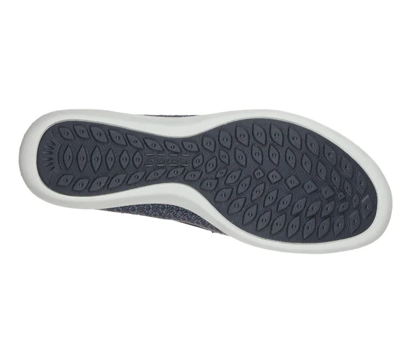 Skechers Women's Newbury St Easily Adored Vegan Slip on Sneaker, Navy