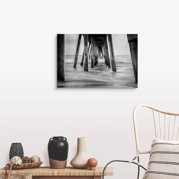 Surf in Black and White, Canvas Wall Art, 30x20, Great Big Canvas