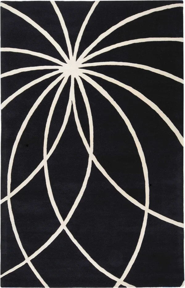 Surya Forum FM-7072 Area Rug, 5& x 8& Black