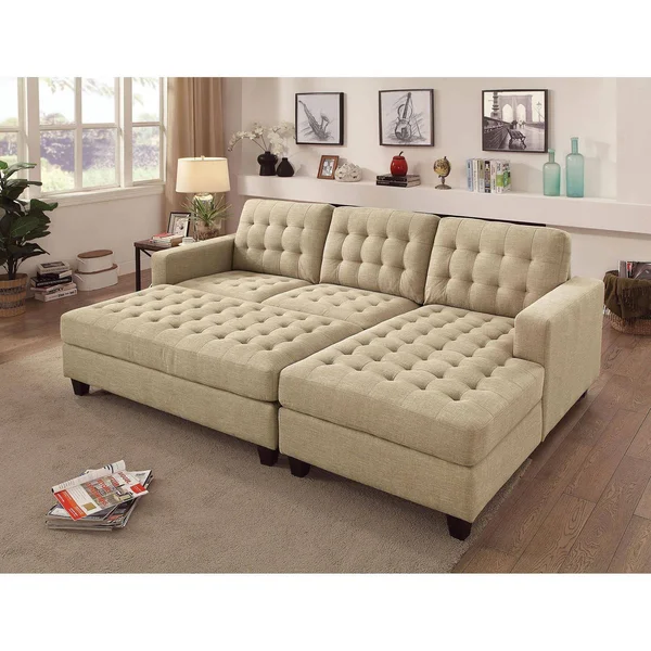 Norma Beige Sectional by Furniture of America