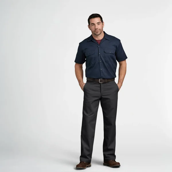 Dickies Flex Relaxed Fit Straight Leg Double Knee Work Pant - Black